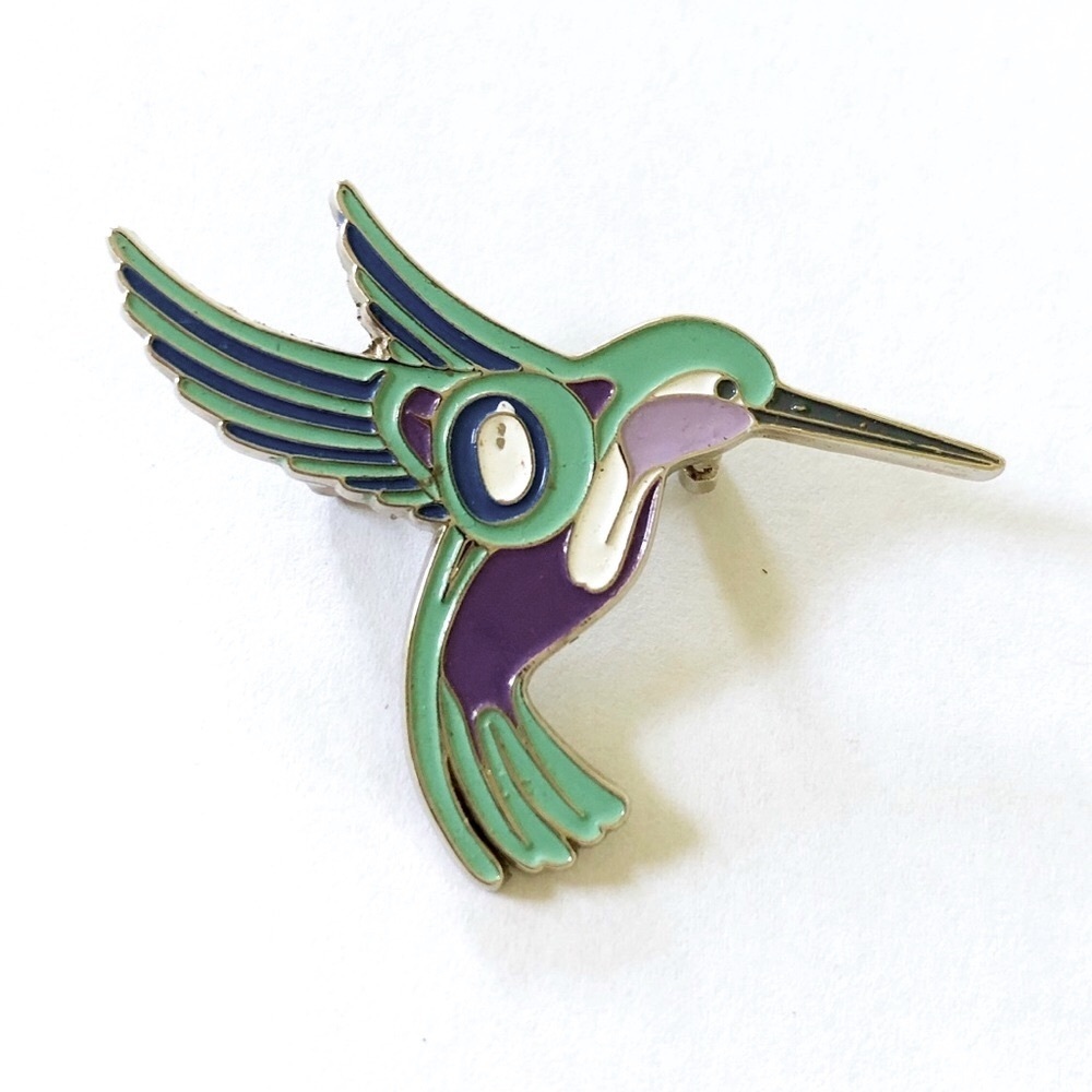 Vintage Wm Spears Canada Enamel Hummingbird Bird Pin